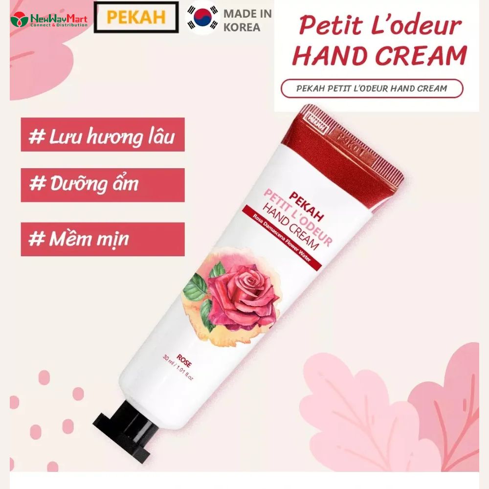 Kem Dưỡng Da Tay Làm Mềm Mịn Và Dưỡng Trắng Da PEKAH - PEKAH Petit L'odeur Rose Hand Cream 30ml