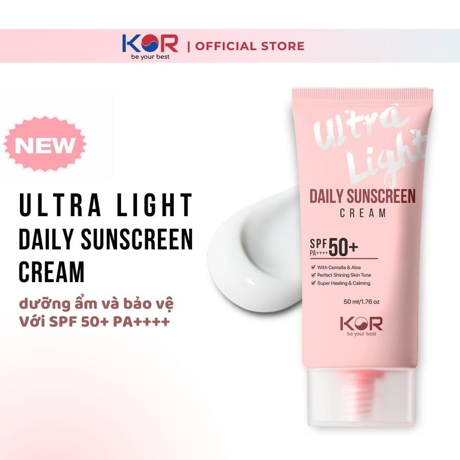Kem chống nắng KOR Ultra Light Daily Sunscreen Cream SPF 50+ PA ++++