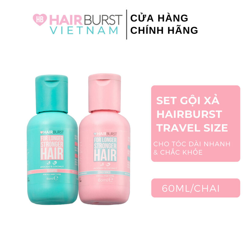 Bộ Gội Xả Hairburst Cho Tóc Dài Nhanh & Chắc Khoẻ 60mlx2