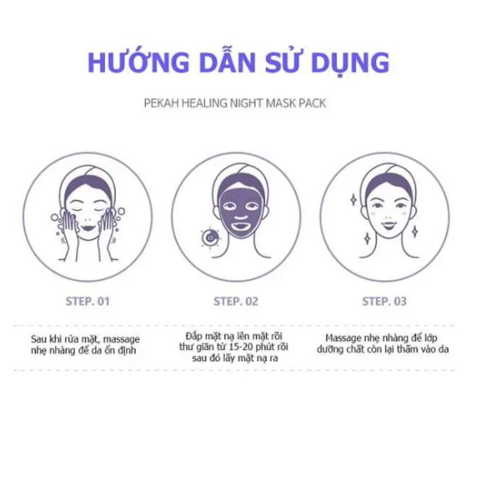 Mặt Nạ Giấy Cấp Ẩm Và Dưỡng Trắng Da Vitamin PEKAH 25ml - PEKAH Healing Night Vitamin Mask Pack