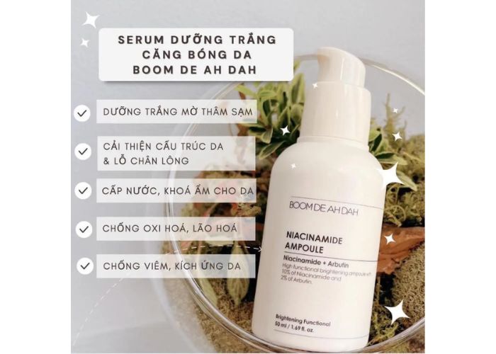 Serum Boom De Ah Dah có khả năng dưỡng trắng và làm sáng da