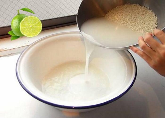 Cách rửa mặt bằng nước vo gạo và chanh