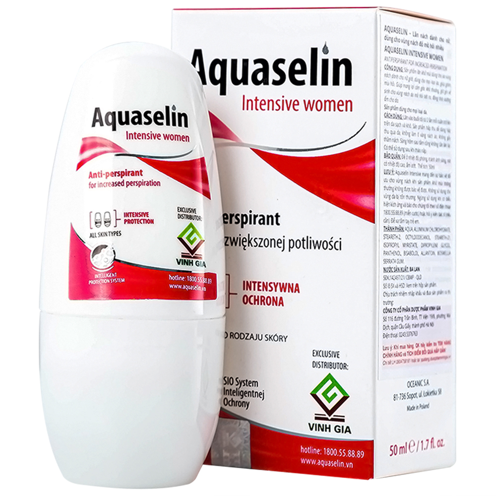 Lăn khử mùi Aquaselin Sensitive Women dành cho nữ giảm tiết mồ hôi, khử mùi hôi 50ml