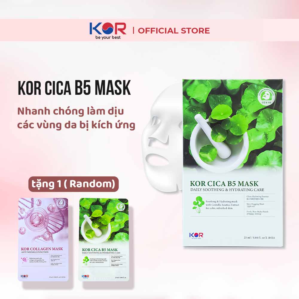 Mặt nạ KOR CICA B5 MASK - DAILY SOOTHING & HYDRATING CARE ( Miếng )