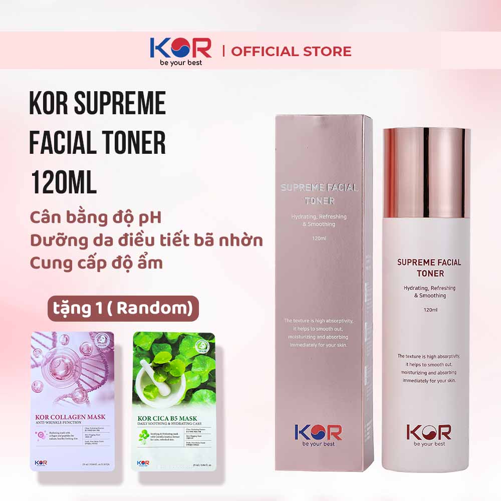Toner cấp ẩm, dưỡng da chuyên sâu KOR SUPREME FACIAL TONER Hàn Quốc 120ml