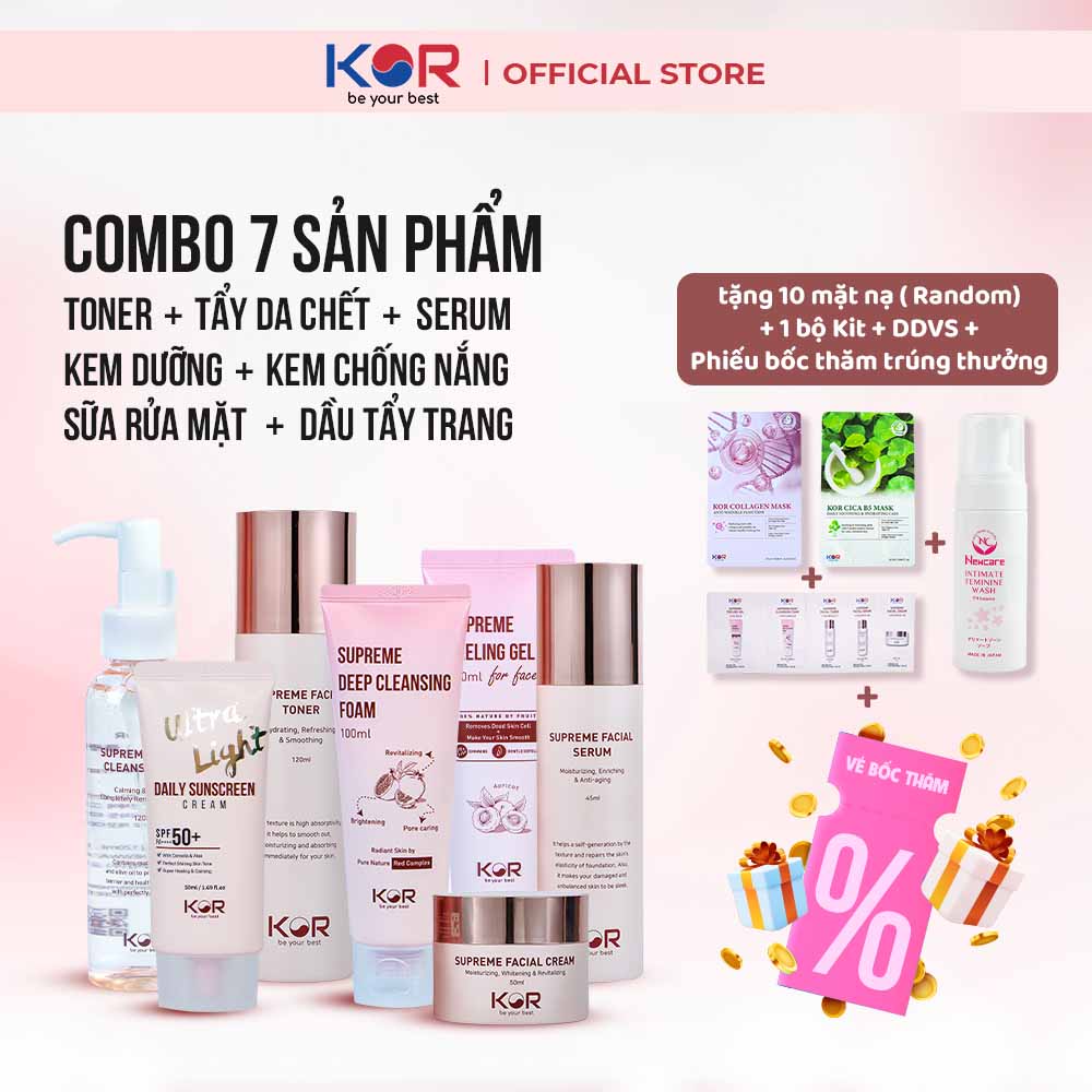 Bộ chăm sóc da chuyên sâu 7 sản phẩm KOR Hàn Quốc