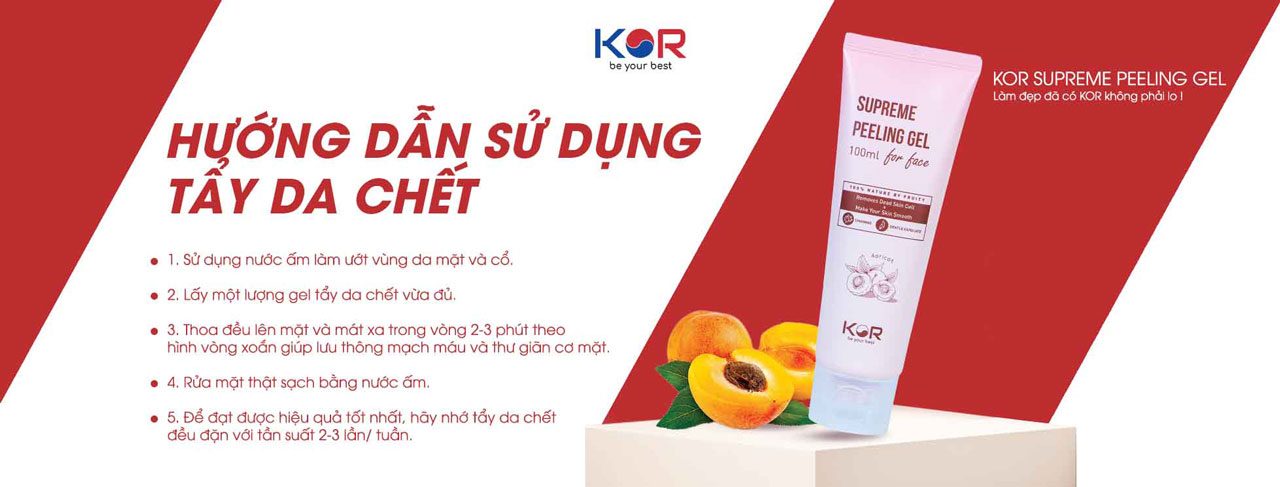 Hướng dẫn sử dụng Tẩy Da Chết KOR Supreme Peeling Gel