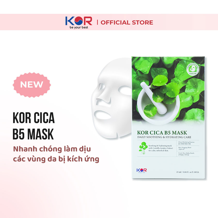 Mặt nạ KOR CICA B5 MASK - DAILY SOOTHING & HYDRATING CARE