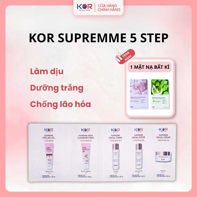 Bộ KOR Supreme 5 Step Travel Kit - Bộ mỹ phẩm du lịch KOR