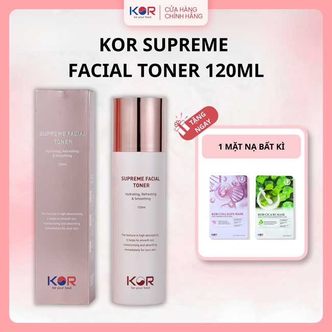 Toner cấp ẩm, dưỡng da chuyên sâu KOR SUPREME FACIAL TONER Hàn Quốc 120ml