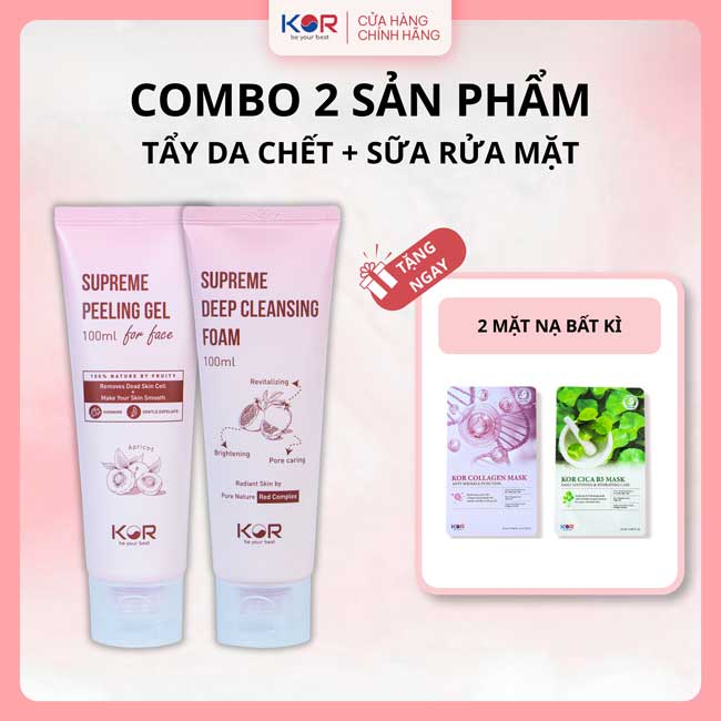Bộ Đôi Sạch Sâu KOR ( Tẩy da chết + sữa rửa mặt )
