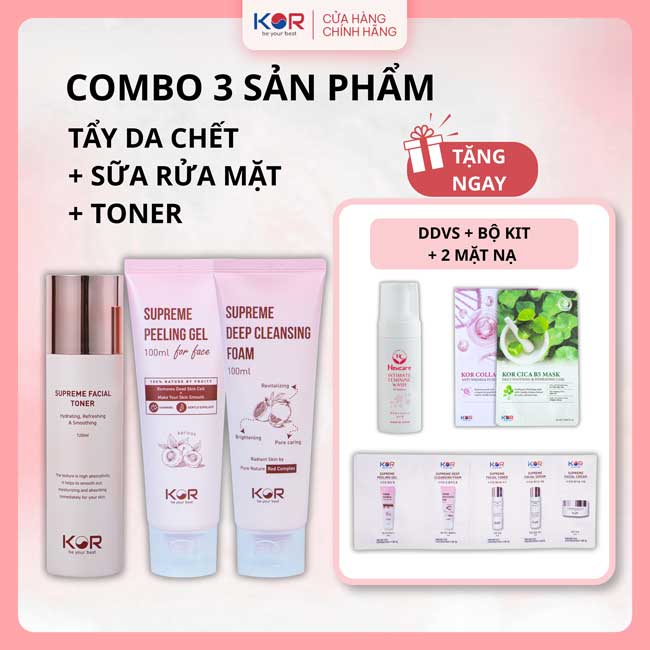 Bộ Thanh Lọc Làn Da ( Tẩy da chết + Sữa rửa mặt + Toner )