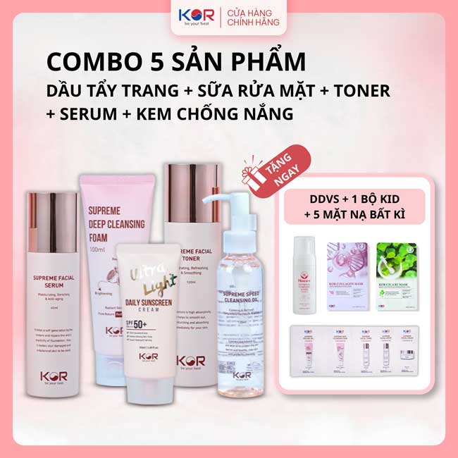 Bộ Phục Hồi Chuyên Sâu ( Dầu tẩy trang + Sữa rửa mặt + Toner + Serum + Kem chống nắng )