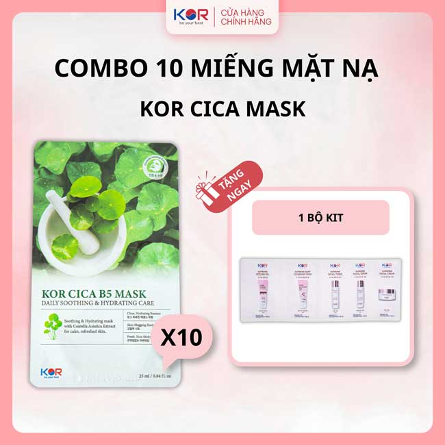 COMBO 10 Miếng mặt nạ KOR CICA B5 MASK