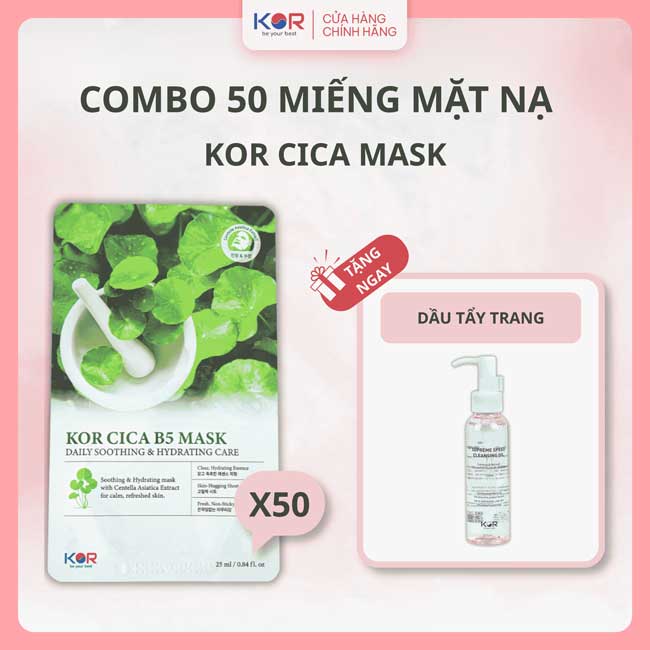 COMBO 50 Miếng mặt nạ KOR CICA B5 MASK
