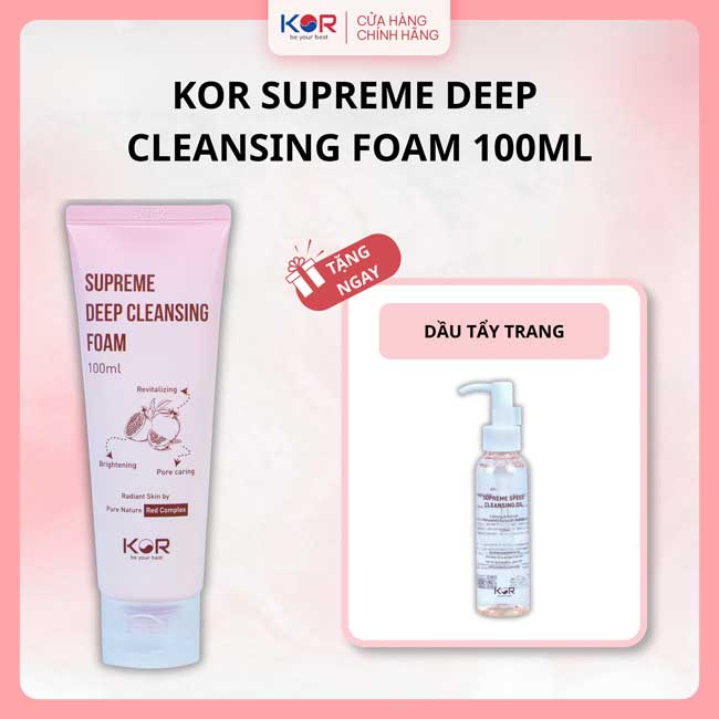 Sữa rửa mặt KOR Tặng Dầu tẩy trang