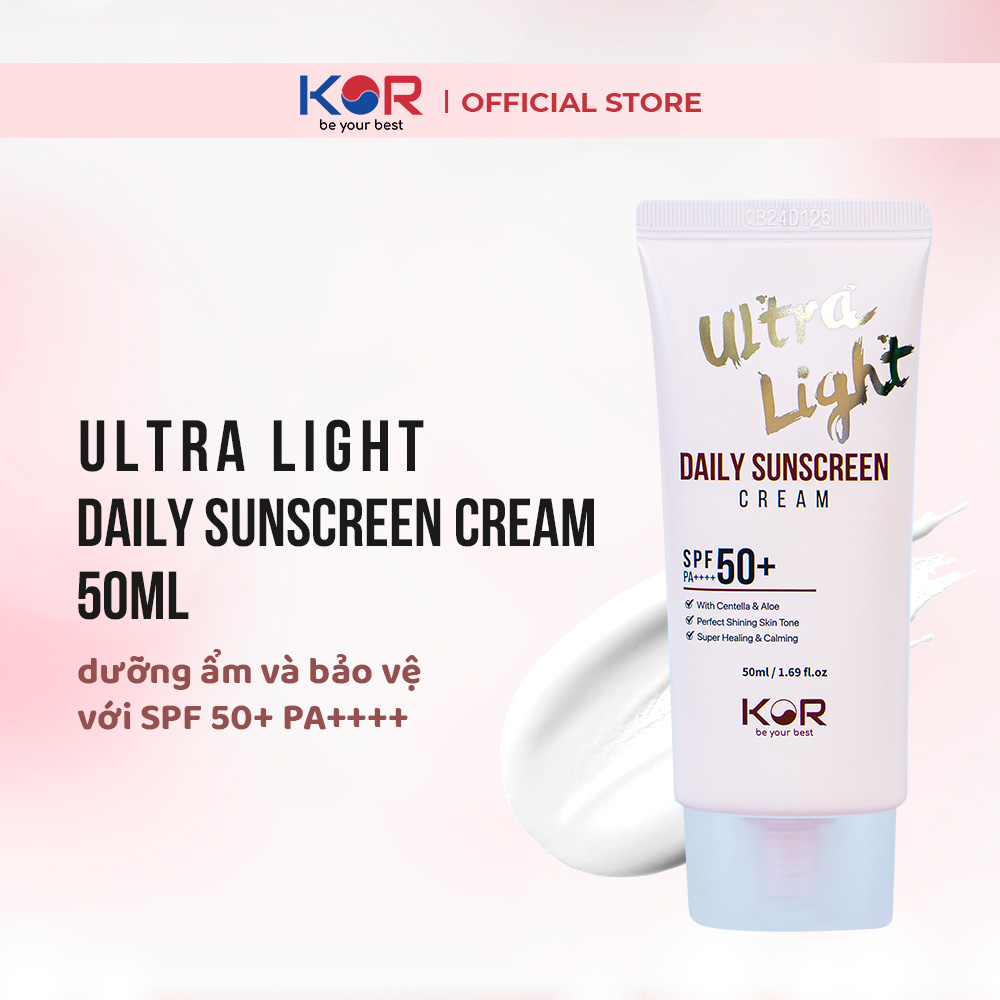 Kem chống nắng KOR Ultra Light Daily Sunscreen Cream SPF 50+ PA ++++