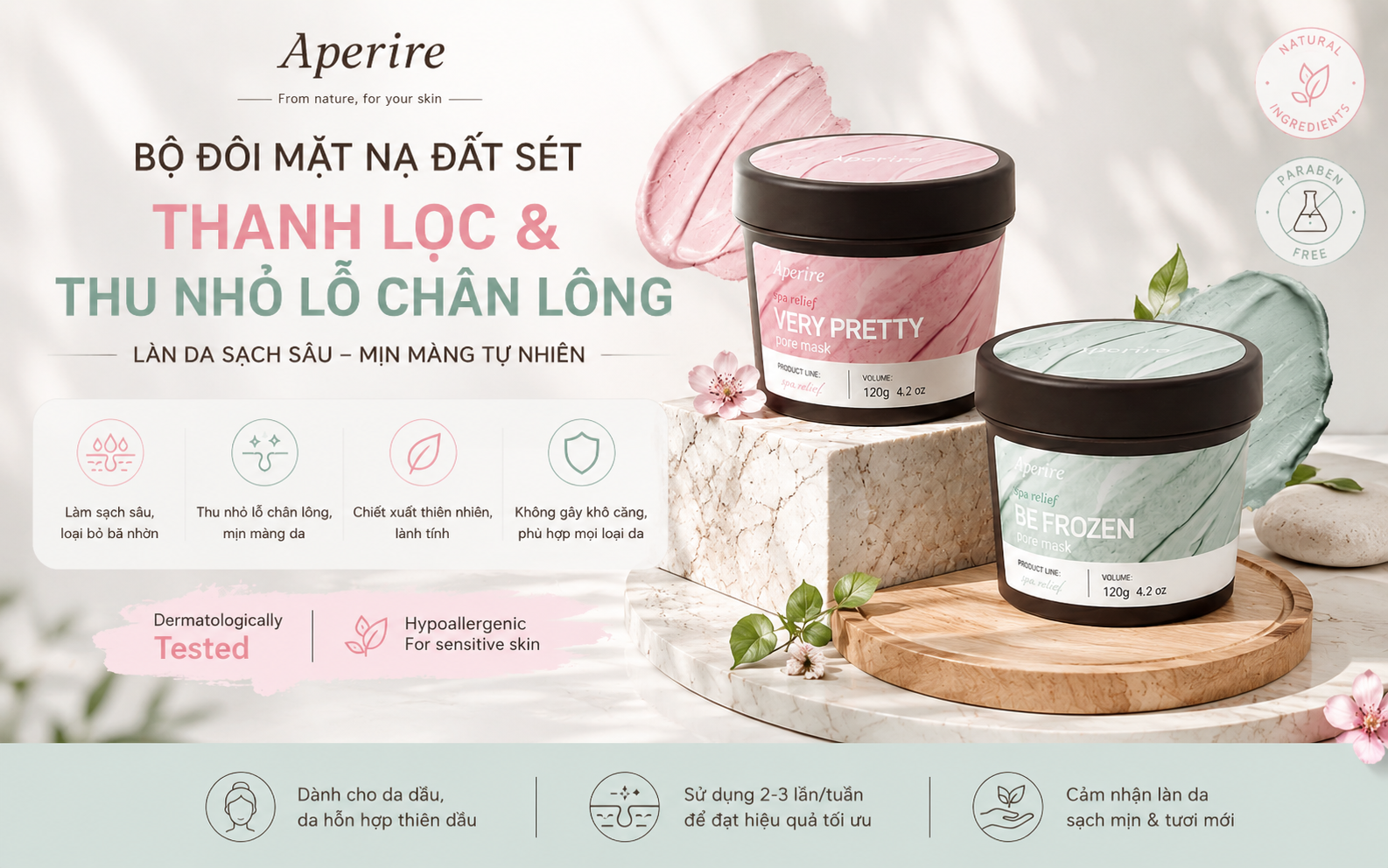 Review Mặt Nạ Đất Sét Aperire Giải Pháp Cho Làn Da Dầu Mụn