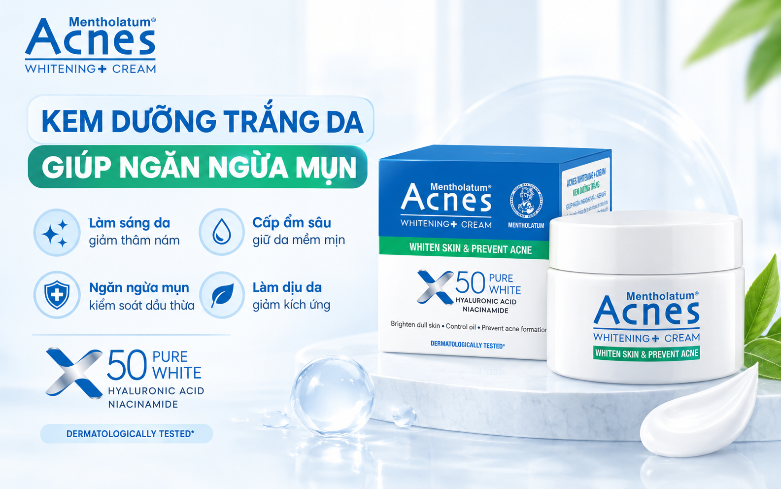 Review Chi Tiết Kem Dưỡng Trắng Da Acnes Whitening+ Cream