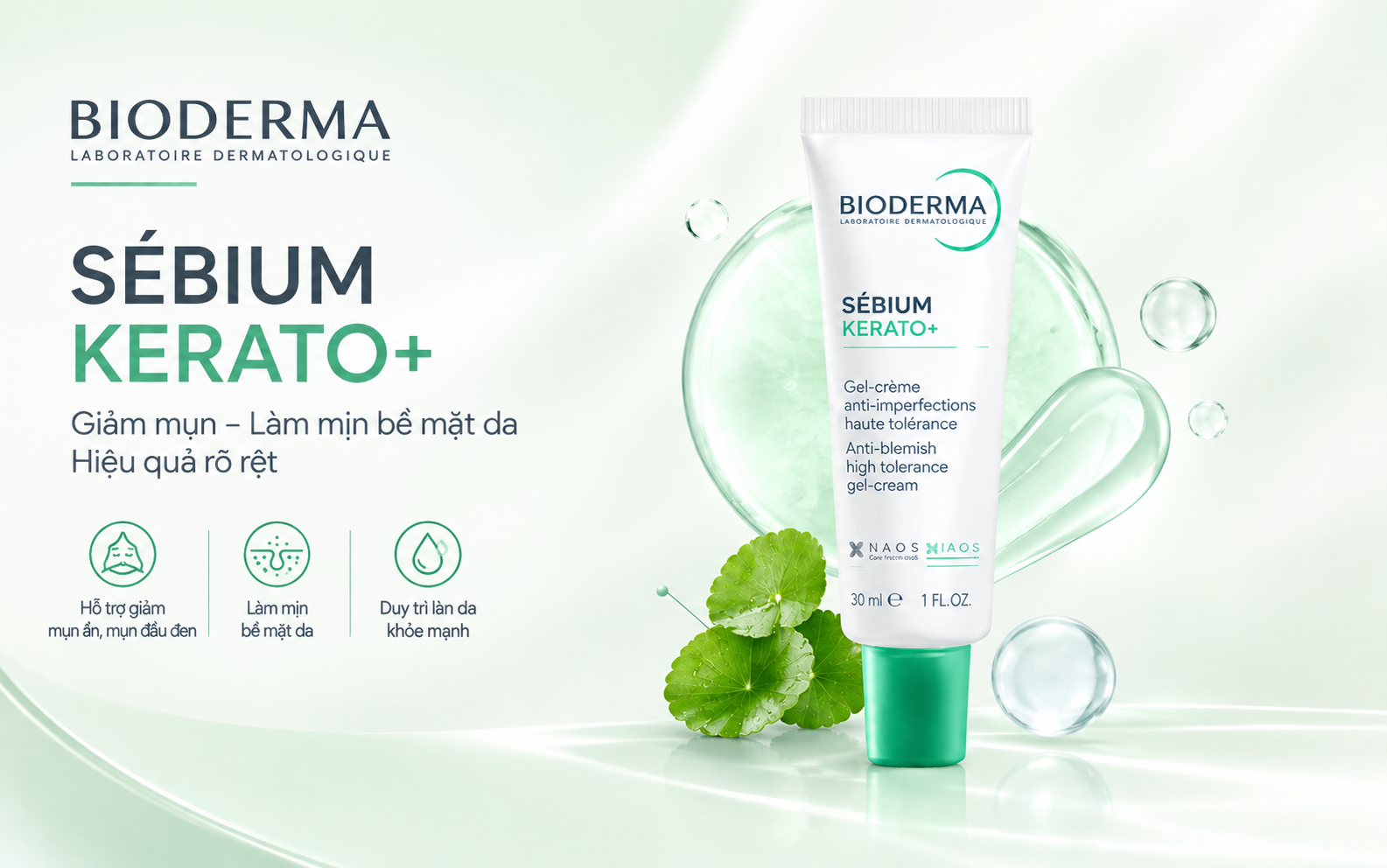 Kem dưỡng hỗ trợ giảm mụn Bioderma Sébium Kerato+ có tốt không?