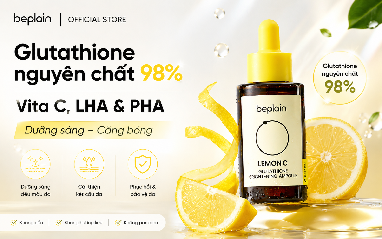Serum Beplain Vita C - Tinh chất dưỡng sáng da, hỗ trợ giảm thâm