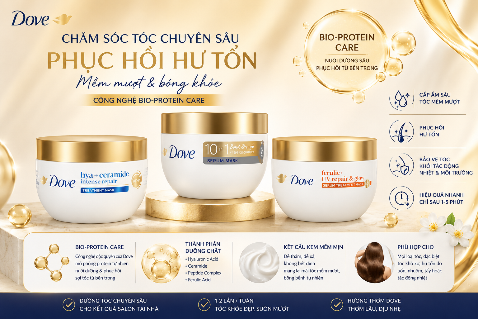 Kem Ủ Tóc Dove Có Tốt Không? Review Chi Tiết & Cách Dùng Hiệu Quả