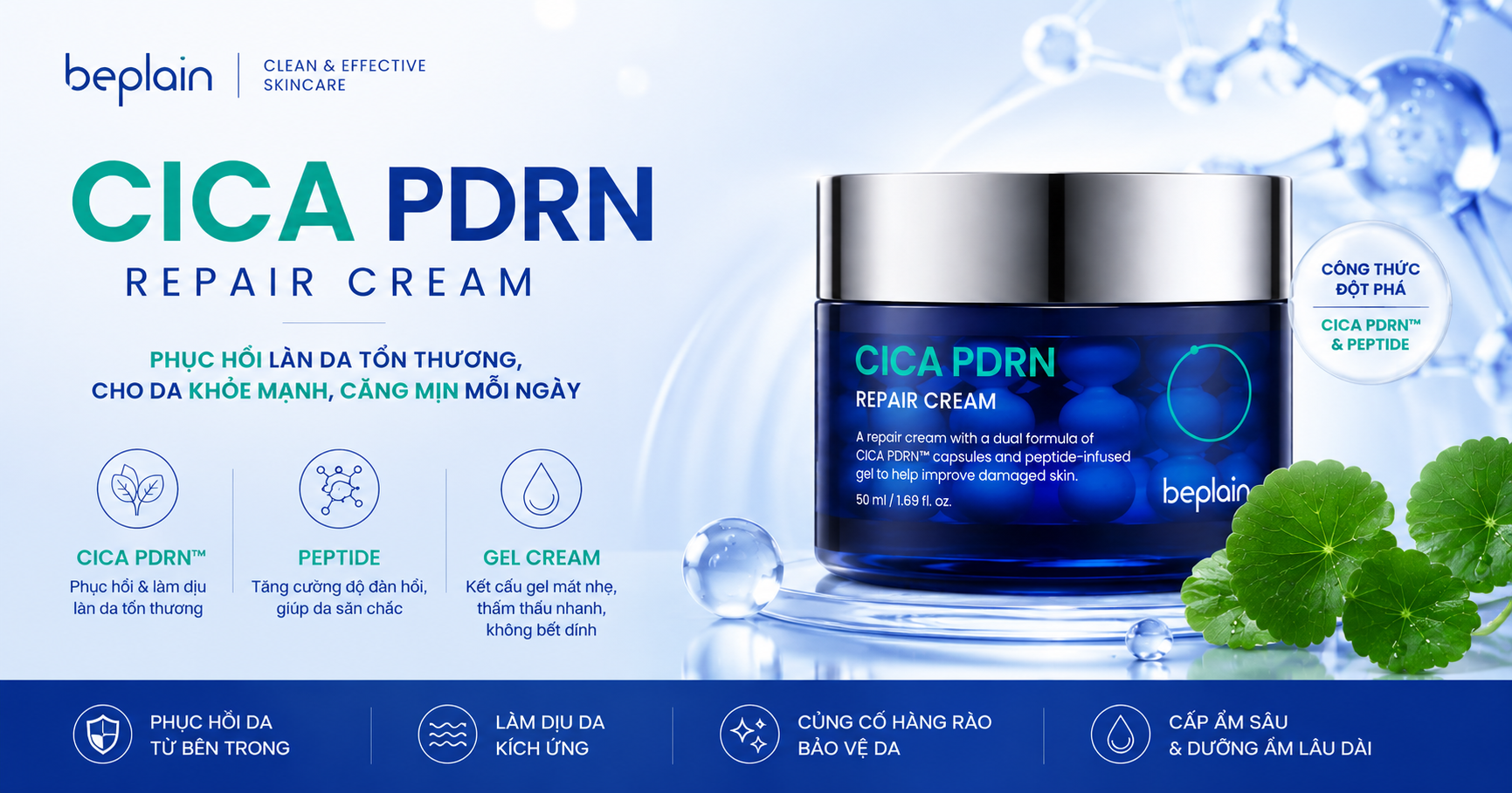 Kem Dưỡng Beplain Cica PDRN – Giải Pháp Phục Hồi Cho Da Nhạy Cảm