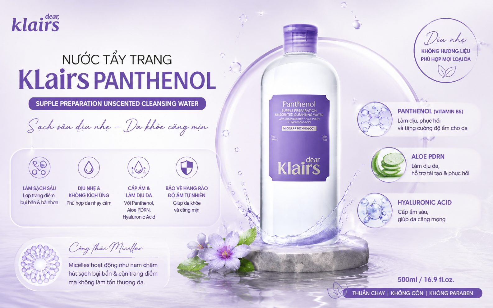 Review Nước Tẩy Trang Dear Klairs Supple Preparation Unscented