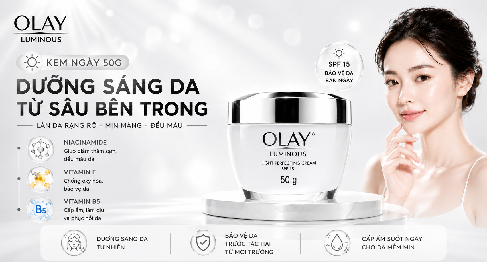 Kem Dưỡng Ẩm OLAY Luminous Ban Ngày Có Tốt Không? Review Chi Tiết