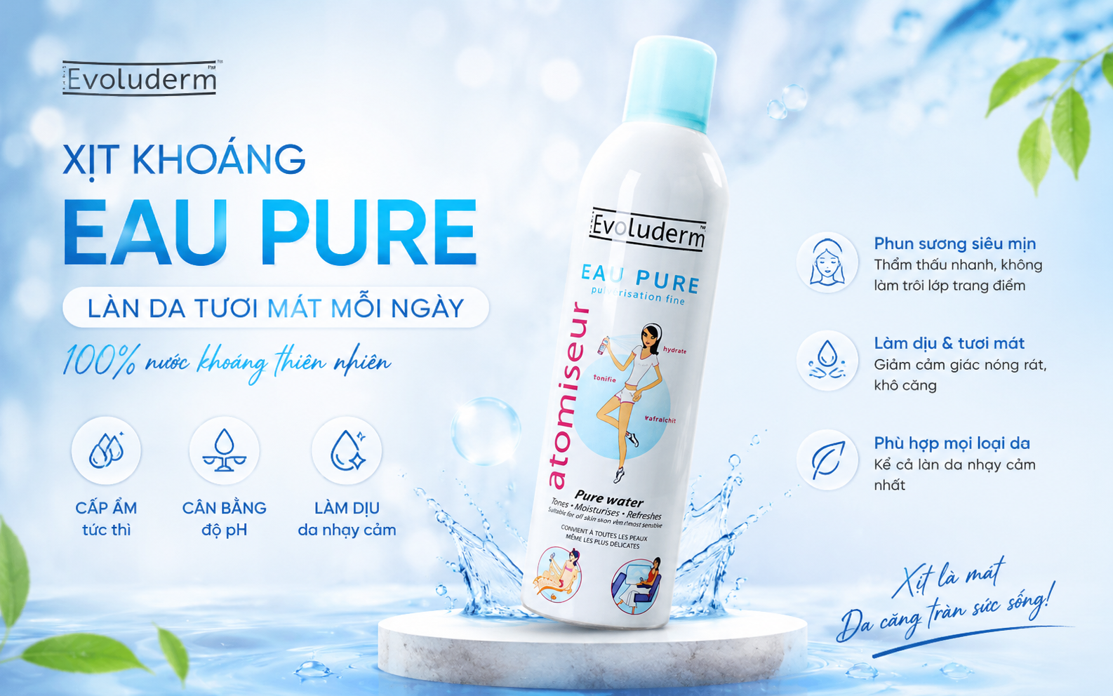 Xịt Khoáng Evoluderm Có Tốt Không? Review Công Dụng Từ A-Z