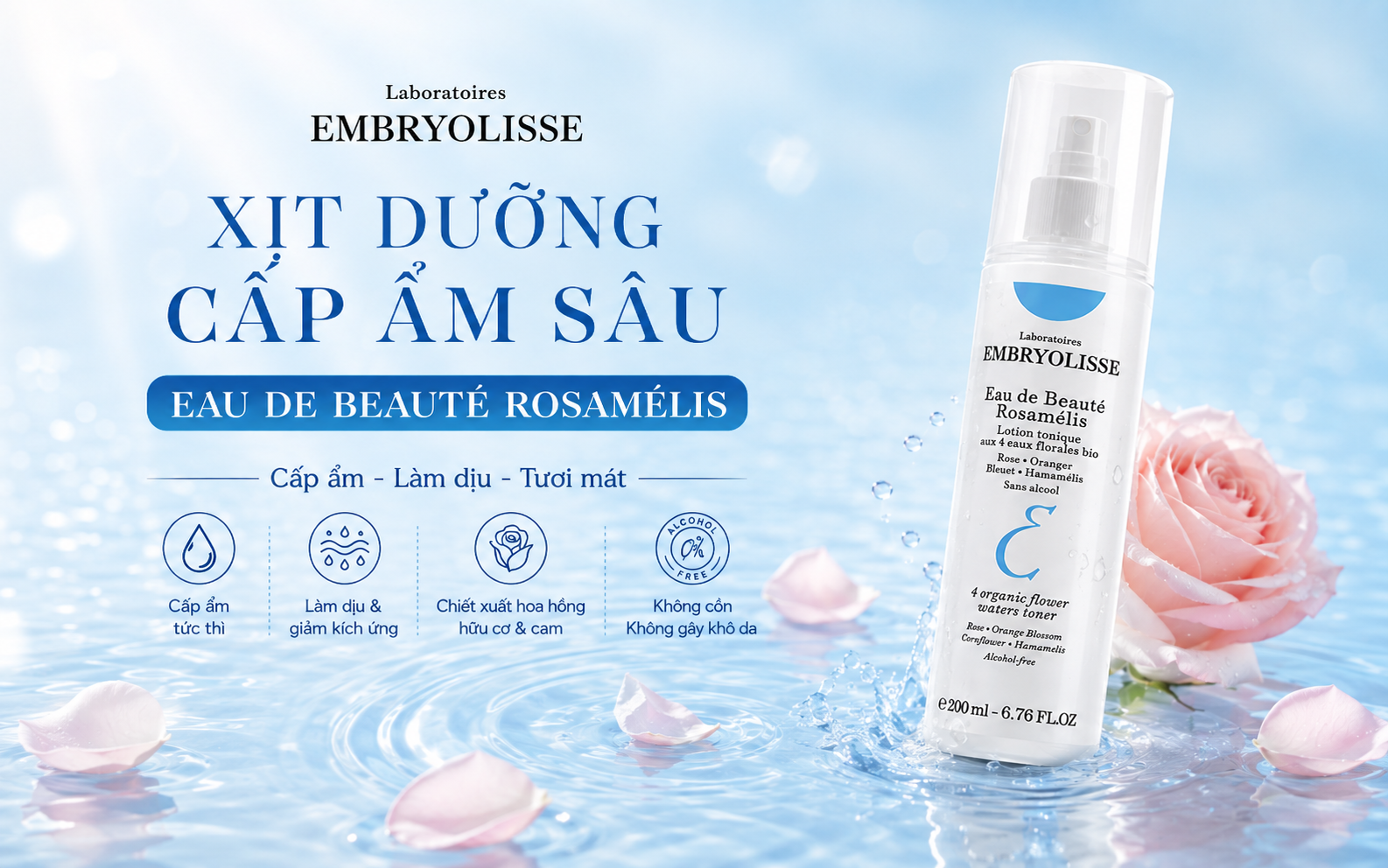 Xịt Dưỡng Cấp Ẩm Sâu Embryolisse Rosamélis Có Tốt Không?