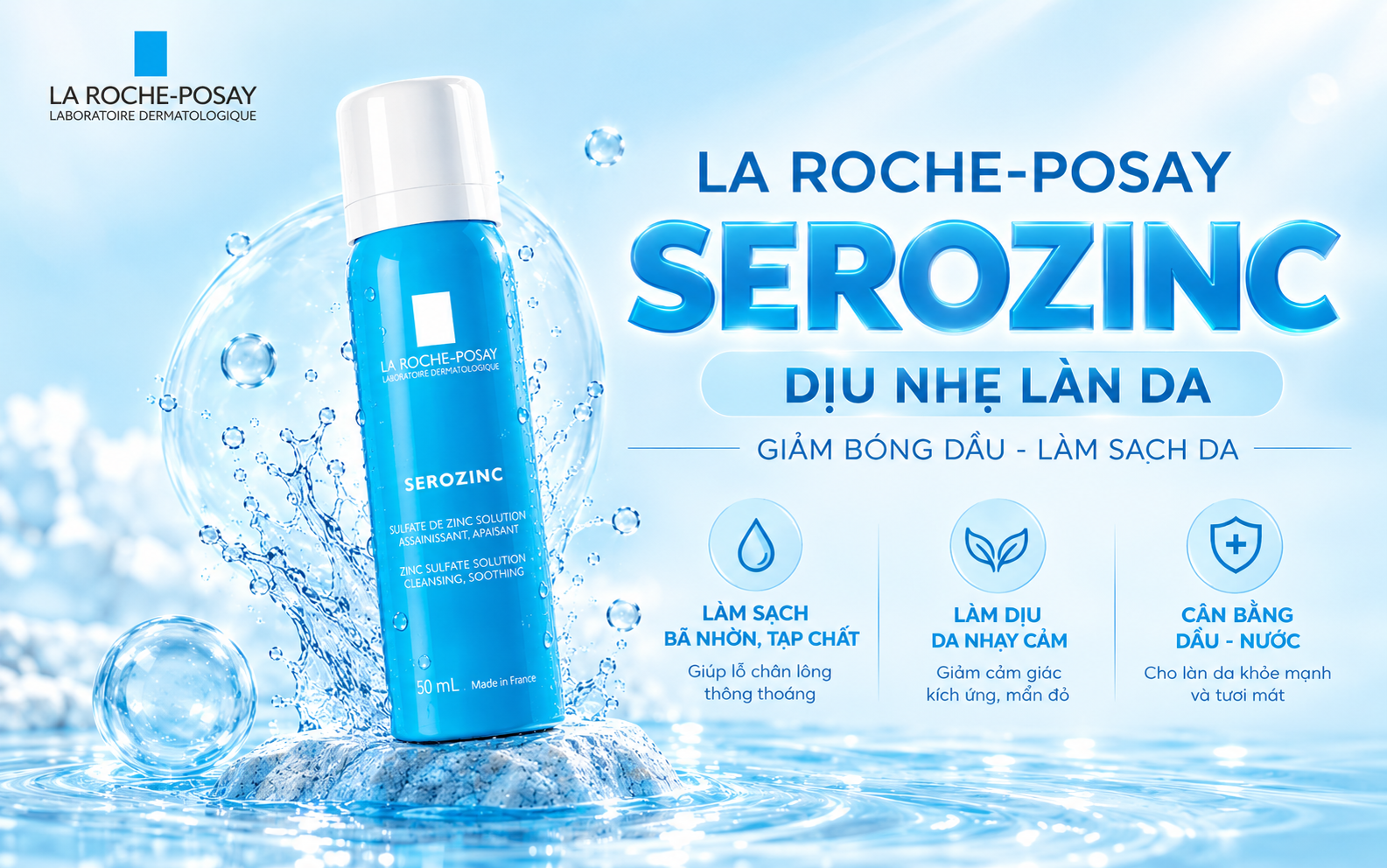Review xịt khoáng La Roche Posay Serozinc cho da dầu mụn