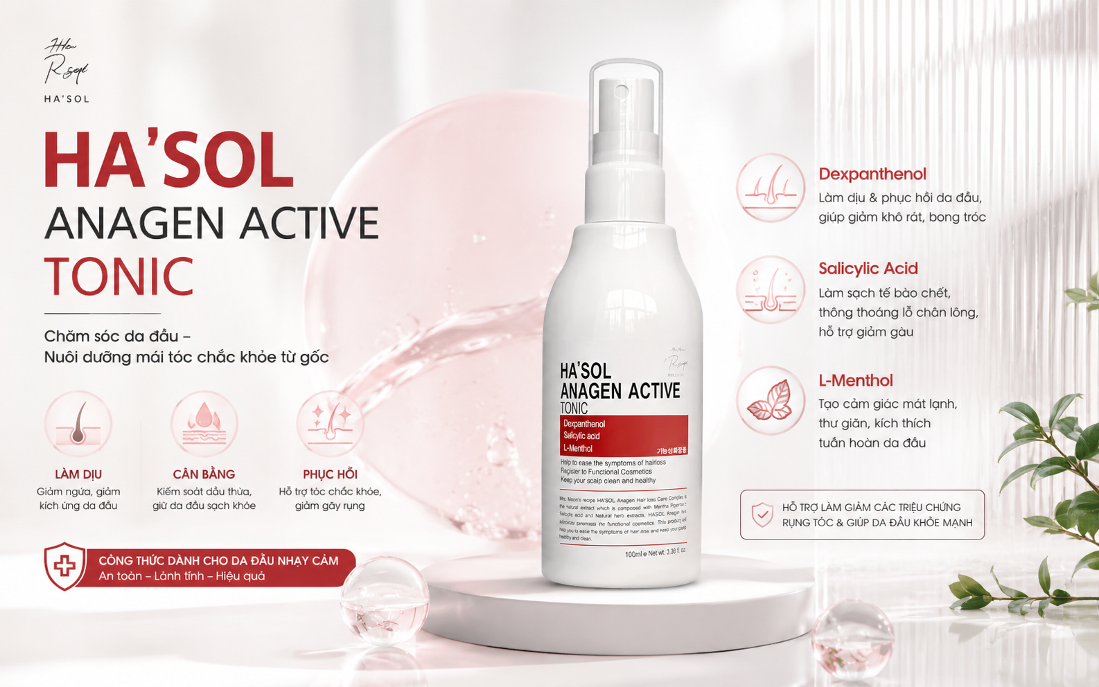 Review Xịt Dưỡng Da Đầu Ha'sol Anagen Scalp Active Tonic