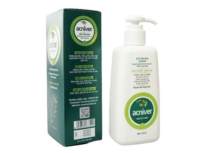 Sữa tắm trị mụn Acniver 210ml: Giảm mụn lưng – mụn ngực – sạch thoáng da toàn thân