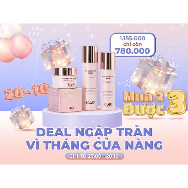 KOR ưu đãi mua 2 được 3 - Deal ngập tràn vì tháng của nàng