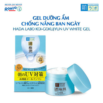 Gel dưỡng ẩm kết hợp chống nắng All in one Hada Labo Koi-Gokujyun UV White Gel SPF50+ PA++++ 90g