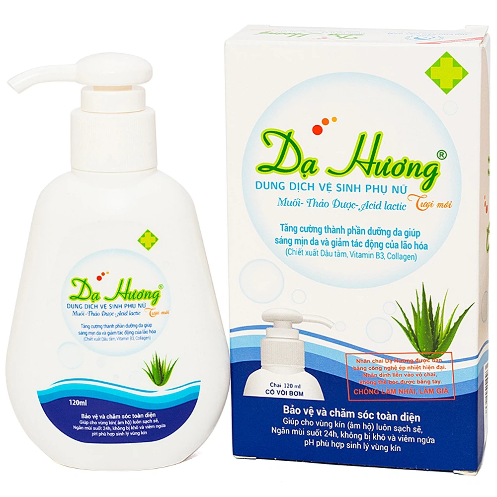 Dung dịch vệ sinh phụ nữ Dạ Hương xanh chiết suất lô hội 120ml