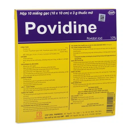 Gạc thuốc sát trùng Povidine 10% 10 miếng
