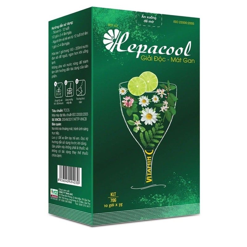 Bột sủi Hepacool Giải Độc - Mát Gan hộp 10 gói x 7g