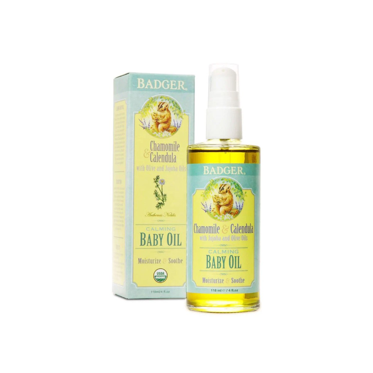 Dầu Massage Dưỡng Ẩm Hữu Cơ Cho Bé Badger Baby Oil Organic 118ml